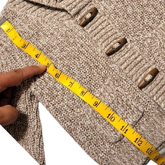 OshKosh Bgosh Toggle Button Knit Shawl Collar Cardigan Sweater Oatmeal Beige 18M - Picture 4 of 5
